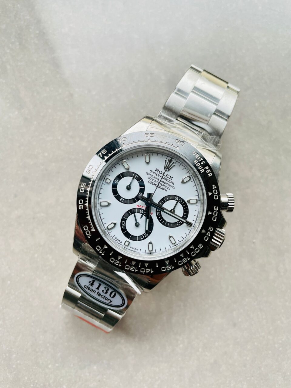 CLEAN FACTORY 1:1 Rolex Daytona 116500 PANDA Best Edition CF 904L SS Case and White Dial