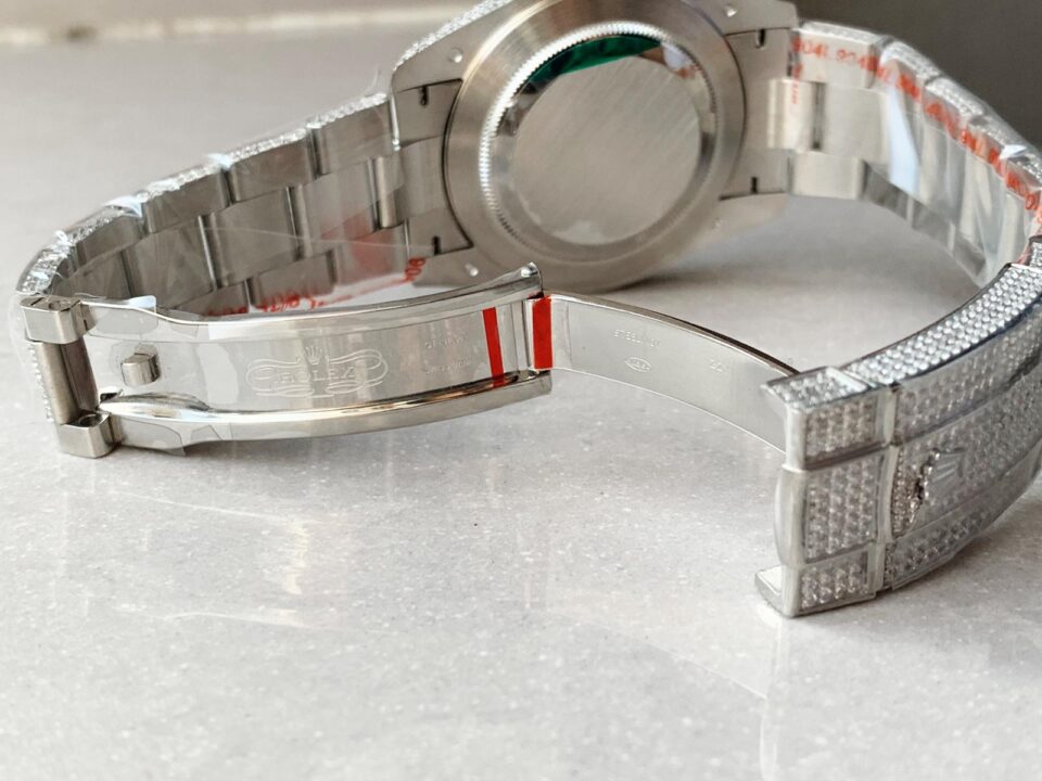 Rolex OYSTER PERPETUAL 41mm 904L SS MOISSANITE DIAMONDS BRACELET AND DIAL A2824 iced out