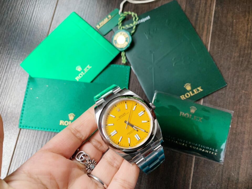 EW FACTORY 1:1 Rolex OYSTER PERPETUAL YELLOW DIAL 41MM Asian A3230