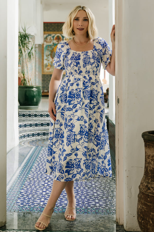 Dolores Smocked Midi Dress