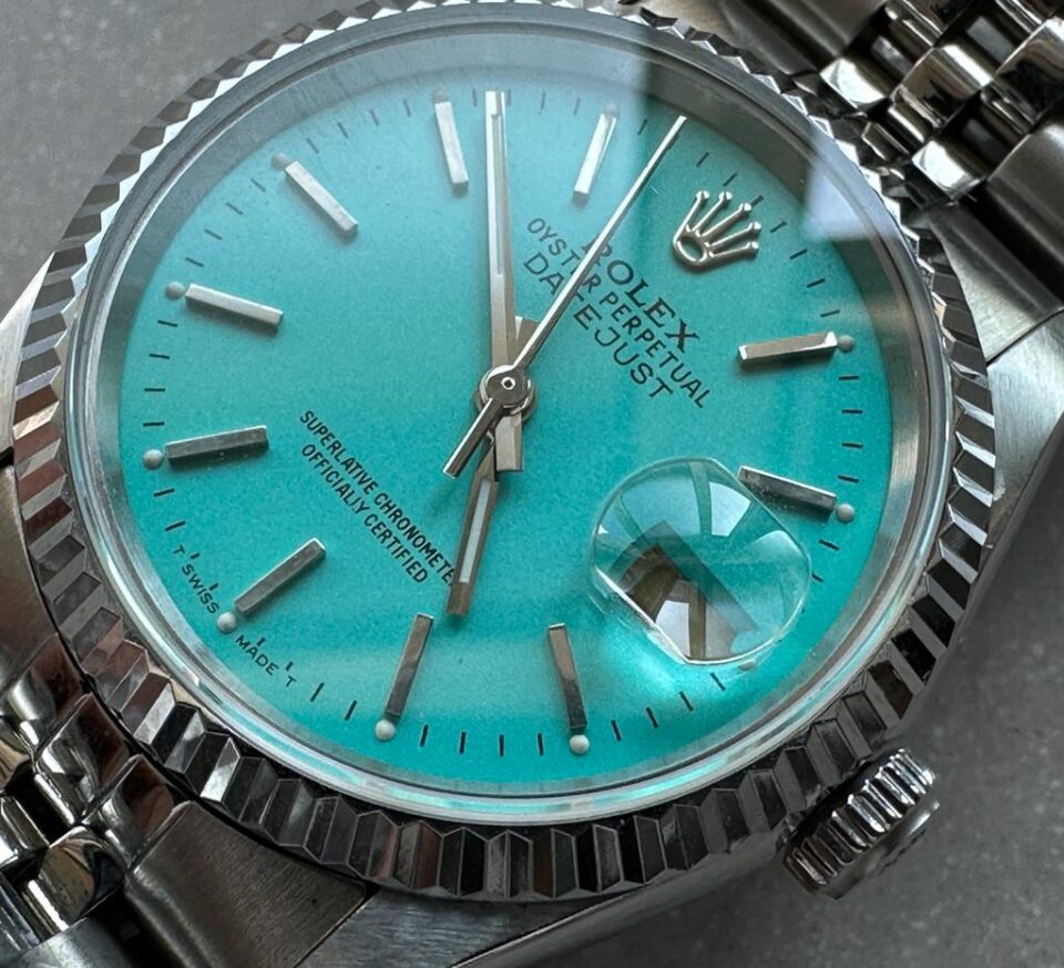 KING Factory 1:1 Rolex DATEJUST 36mm 16233 FLUTED BEZEL BEST EDITION 904L STEEL TIFFANY BLUE DIAL ON A2825
