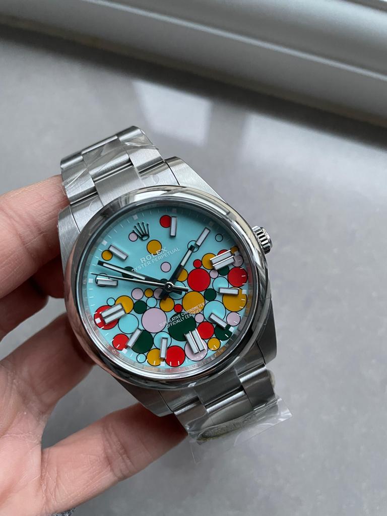 Clean FACTORY 1:1 Rolex Oyster Perpetual 41mm 124300 cele bration 904L SS Bubbles Dial VR3230