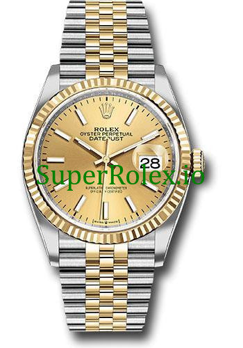 Rolex Datejust 36 Yellow Gold Champagne Index Dial Ref.126233