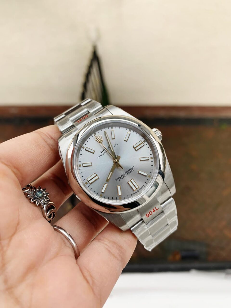 EW FACTORY 1:1 Rolex OYSTER PERPETUAL SILVER DIAL 41MM Asian A3230