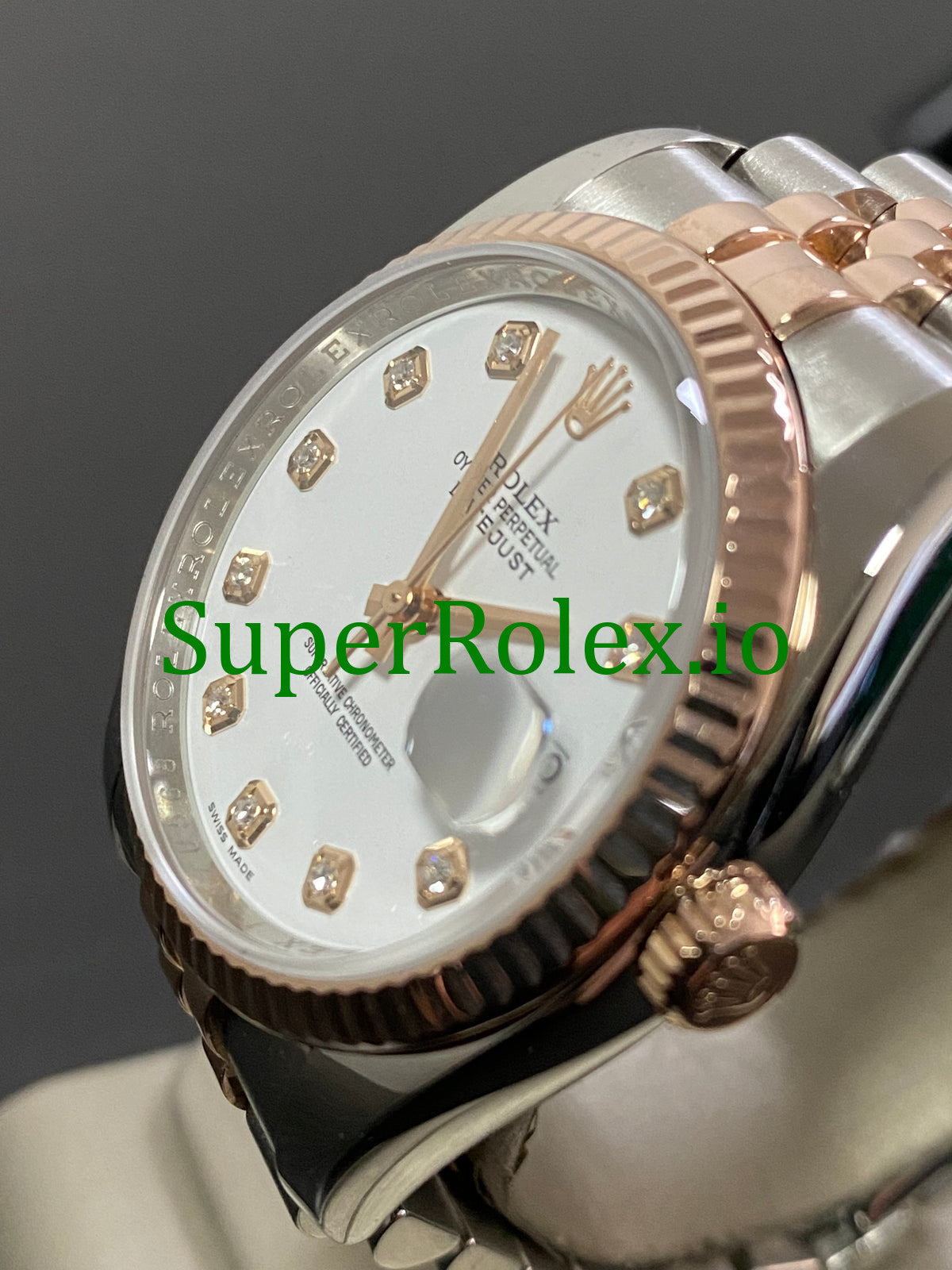 Rolex Datejust 36 Everose Gold White Diamond Dial Ref.116231